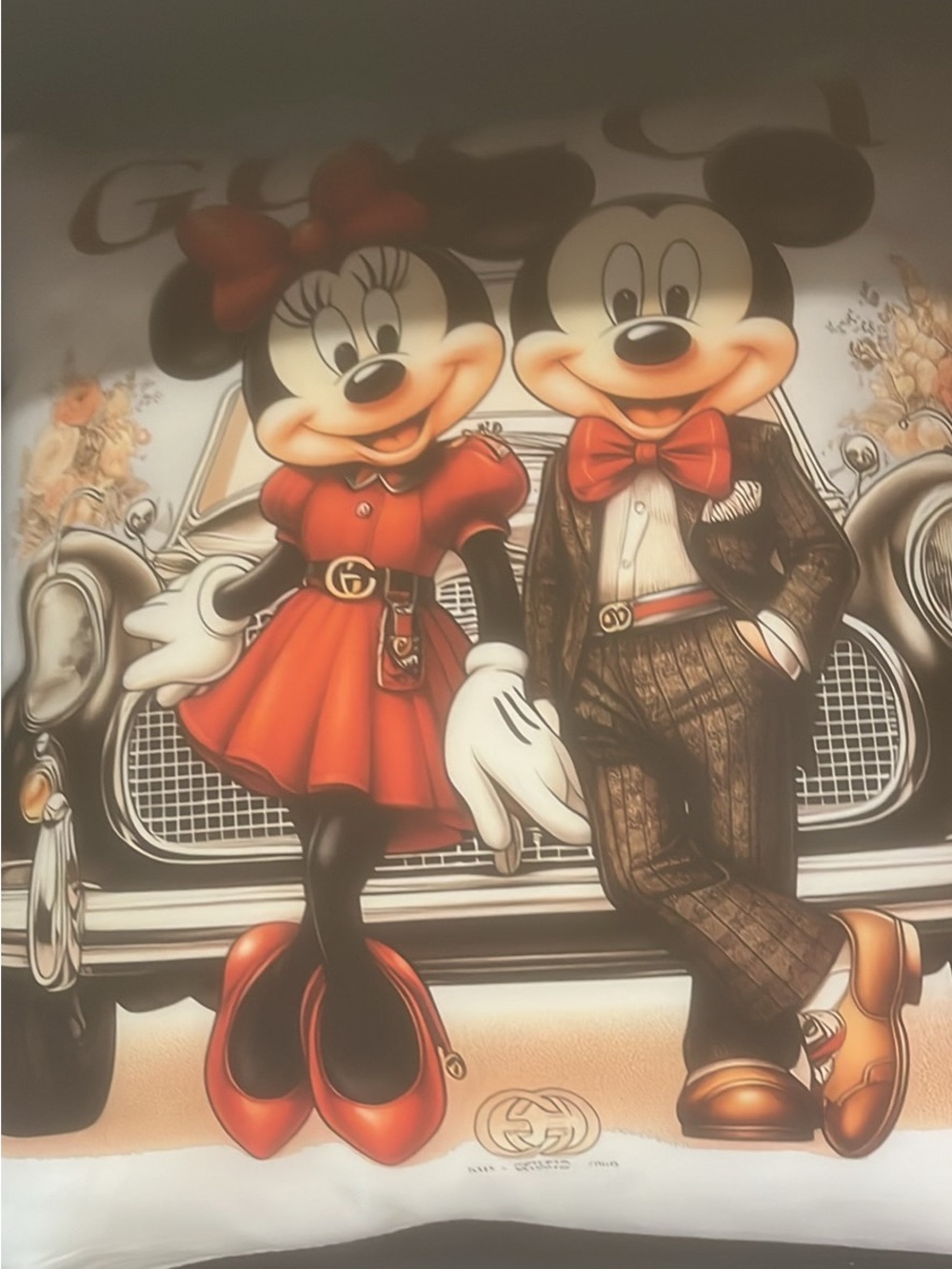 Mickey and Minnie Gucci Accent Pillow
